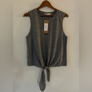 NWT Niyama Sol Coastal Tank Size Large Heather Gray Tie Shirt Los Angeles